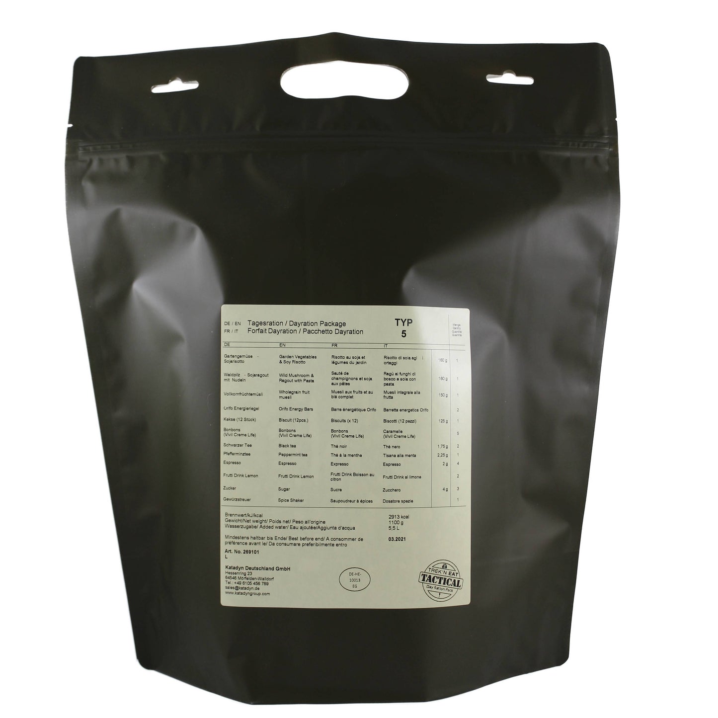 Pack Vegetariano Ración Día Tipo 2