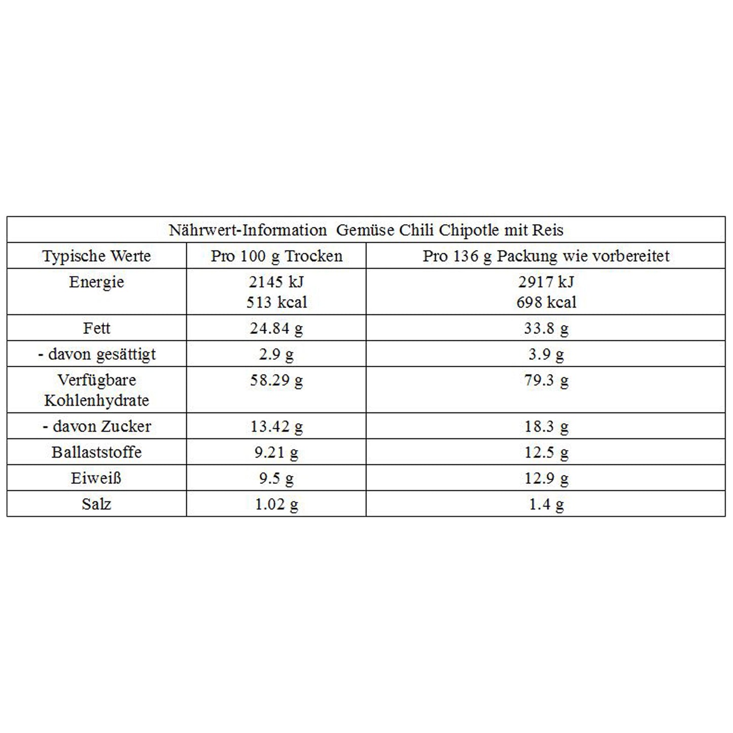 Vegetable Chili Chipotle with Rice