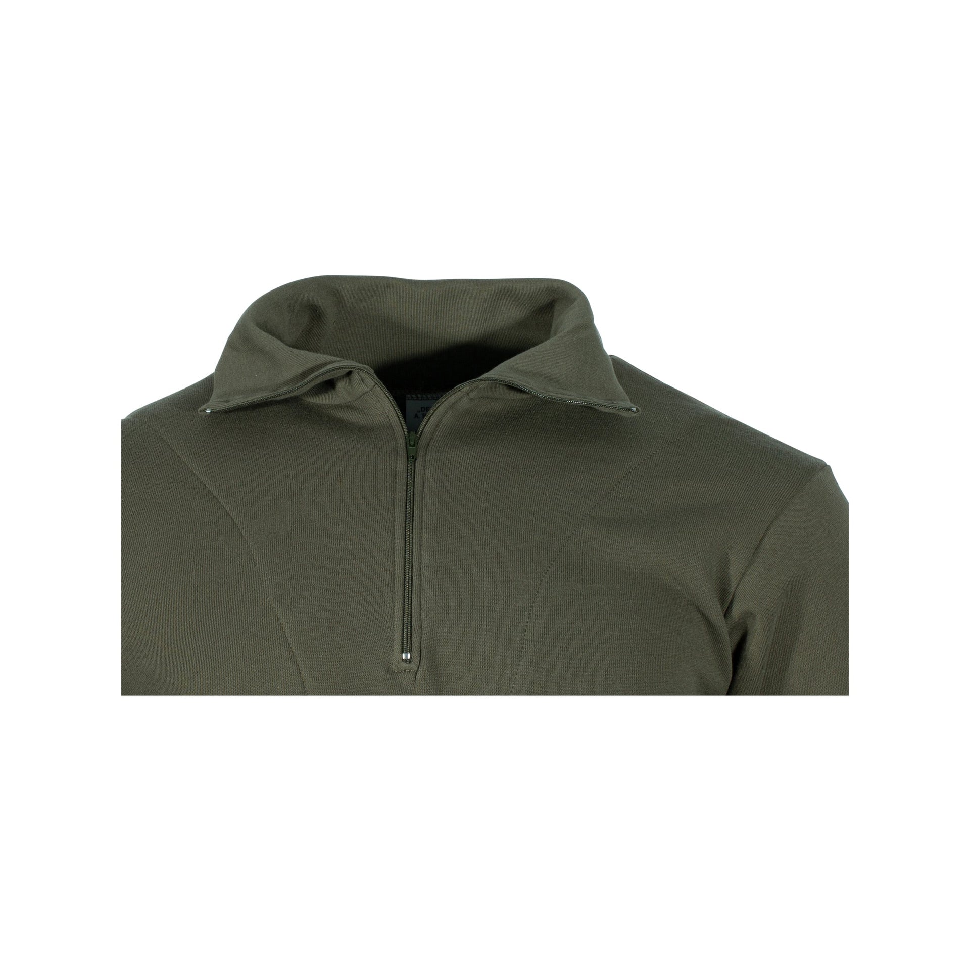 German Army Zip Polo Shirt Winter Version  green