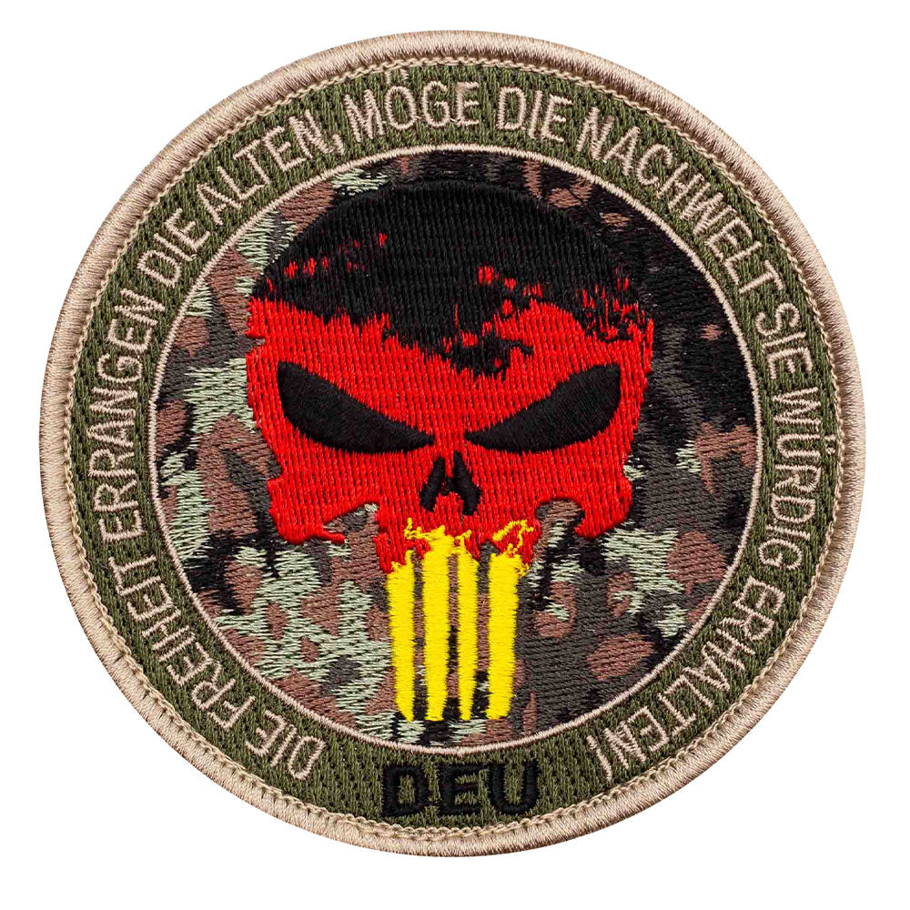 Patch Punisher Skull Round camo / /  / gold