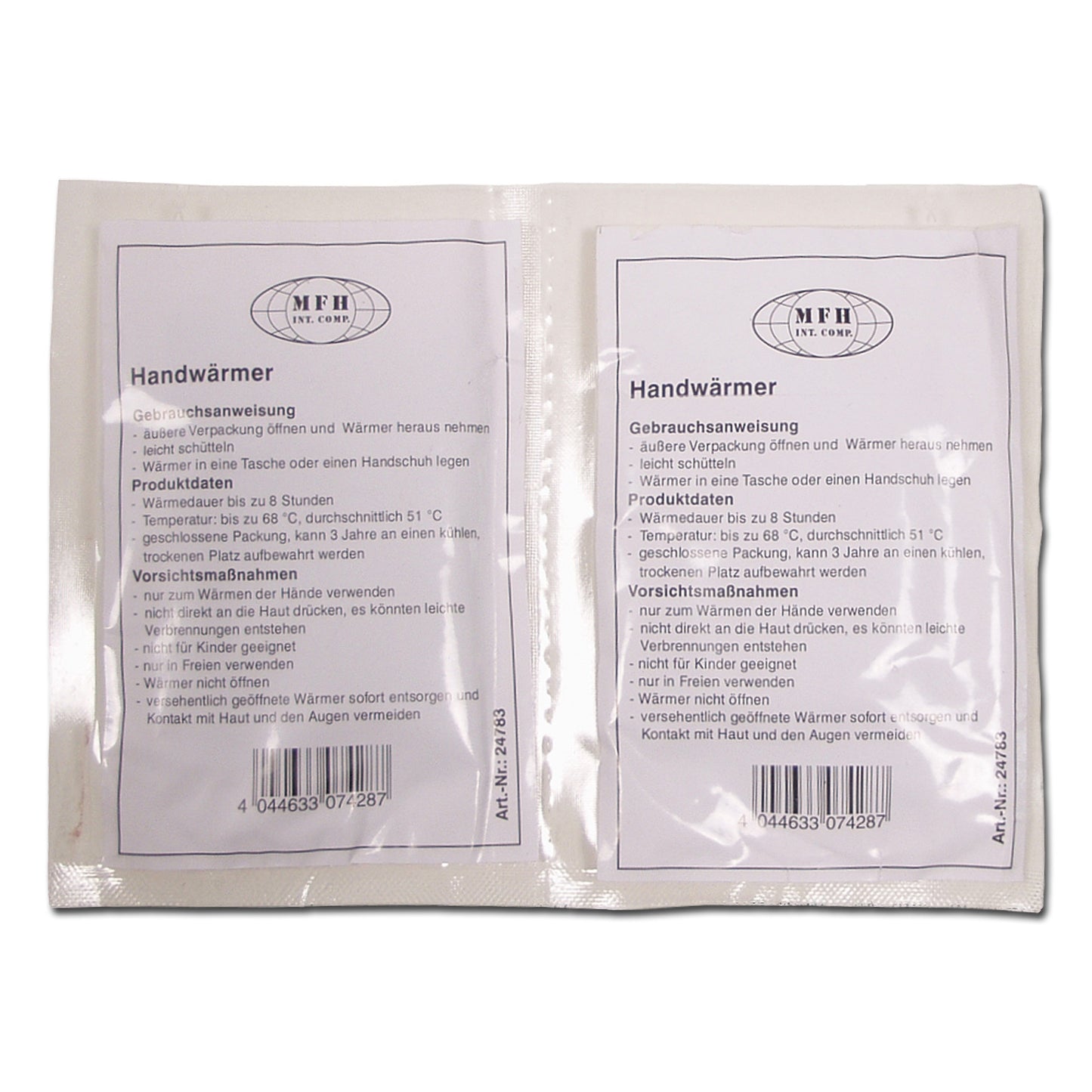 Almohadas desechables para calentar manos