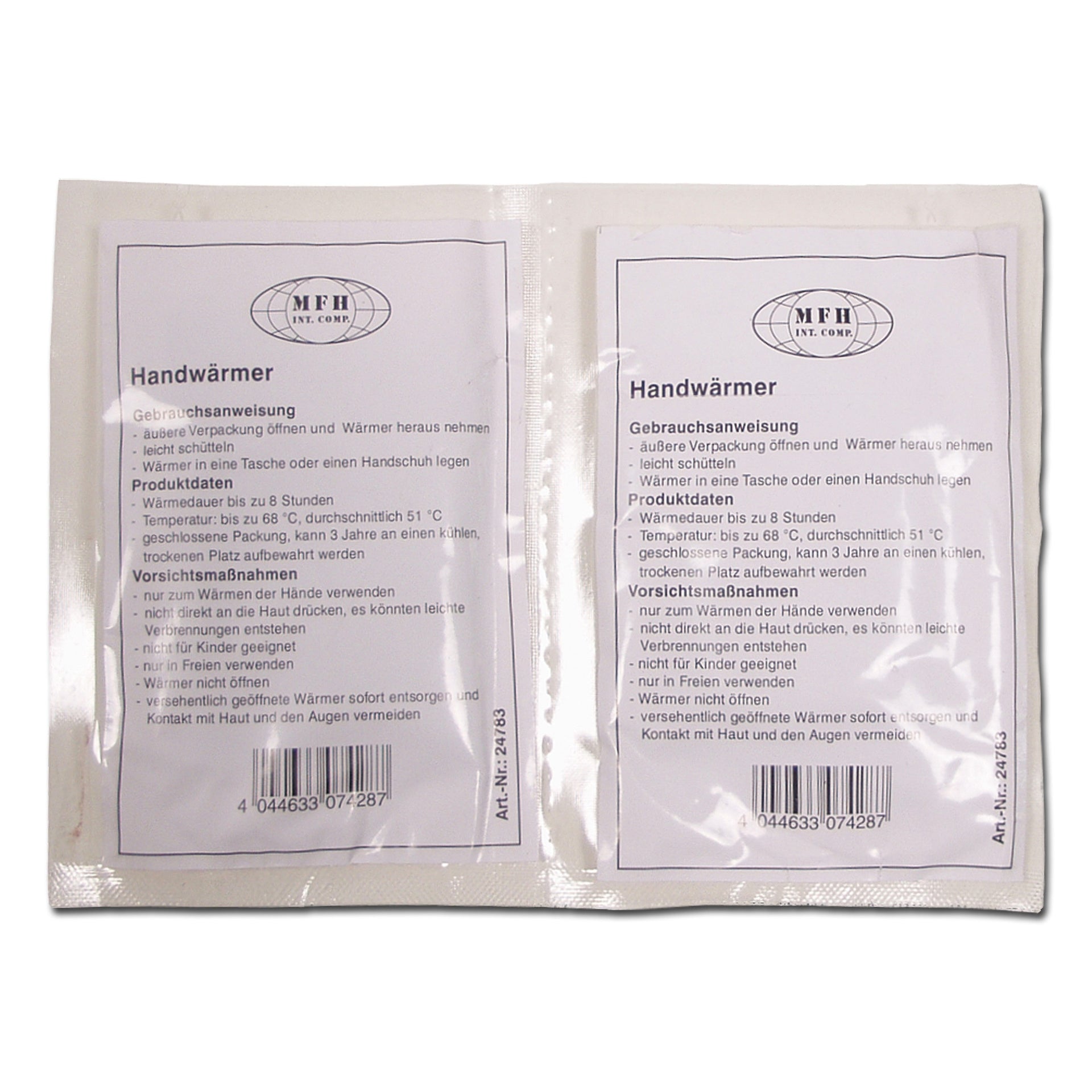 Almohadas desechables para calentar manos