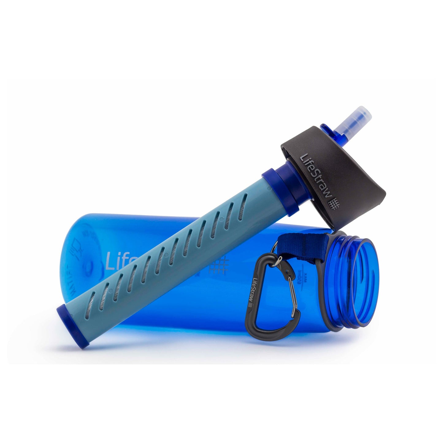 Go Botella de agua con filtro 2 etapas 0,65 L azul