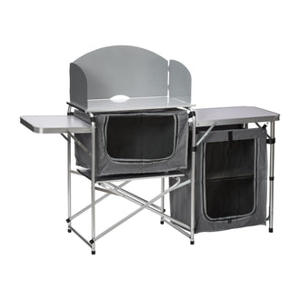 Mesa de camping con estructura de aluminio