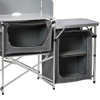 Mesa de camping con estructura de aluminio